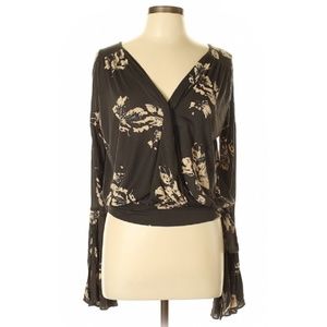 Free People Brown Floral Top
